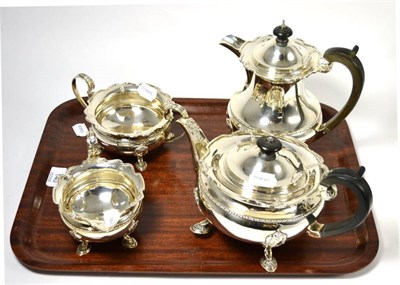 Lot 140 - A four piece silver tea set by Docker & Burn Ltd, Birmingham 1924