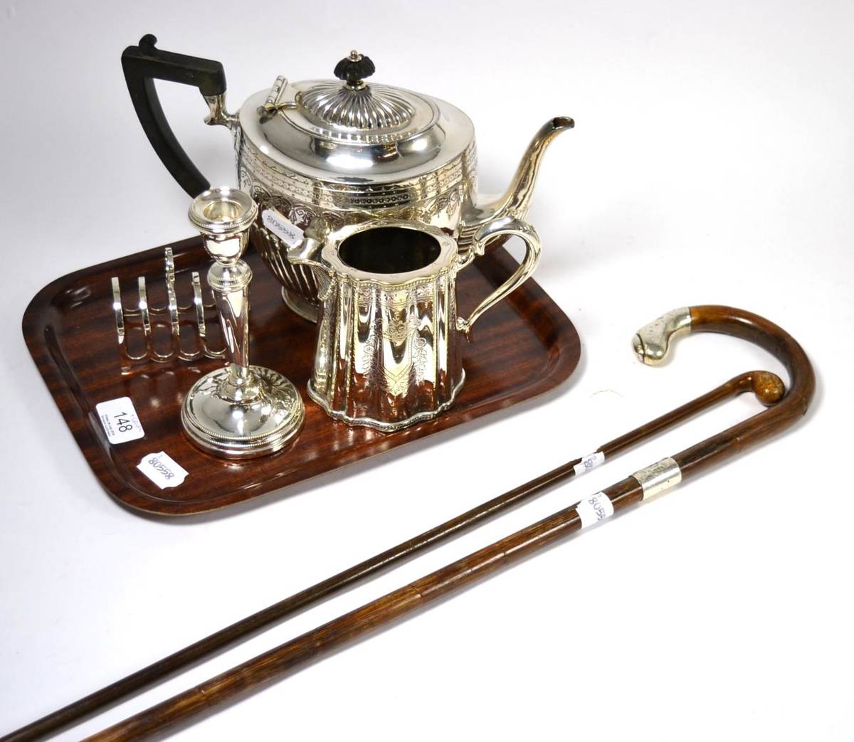 Lot 148 - A silver four division toast rack, silver