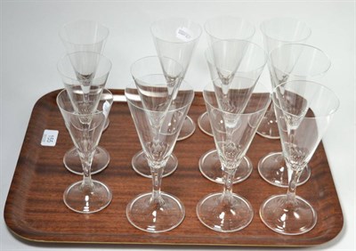 Lot 155 - A part suite of Lalique drinking glasses in three sizes comprising five large, three medium and...