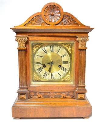 Lot 159 - A late 19th century mahogany cased mantel / table clock