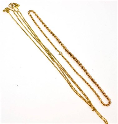 Lot 208 - Two 9ct gold chains