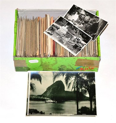 Lot 210 - A box of early 20th century postcards and large photos of Rio de Janeiro Brazil 1920's