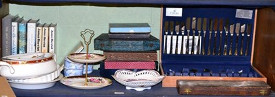 Lot 233 - Viners canteen of stainless steel cutlery, James Herriot books, cased plated ware and ceramics