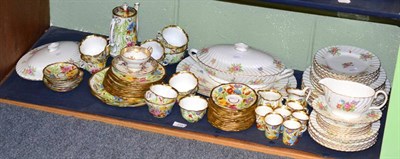 Lot 235 - A Hammersley & Co floral painted tea and coffee set together with a Minton floral dinner...