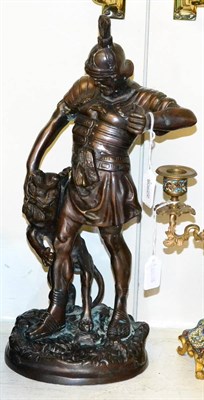 Lot 239 - A 20th century bronze of a Roman centurion, on plinth base