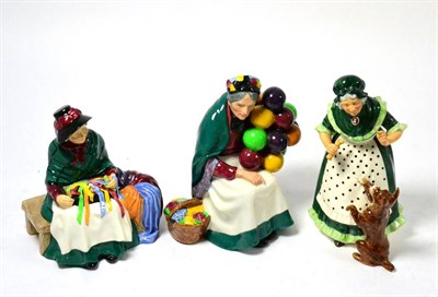 Lot 265 - Three Royal Doulton figures 'Silks and Ribbons' HN2017, 'Old Mother Hubbard' HN2314 and 'The...