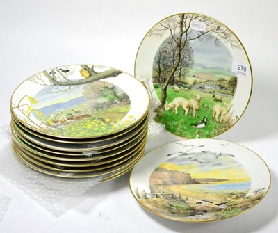 Lot 270 - Twelve Worcester plates, months of the year