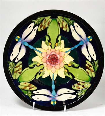 Lot 301 - A modern Moorcroft Sir Harry Hilliers (Dragon Fly) 785/10 dish, designed by Emma Bossons, impressed