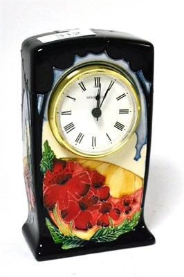 Lot 312 - A modern Moorcroft Forever England CL1 clock, designed by Vicky Lovatt, impressed factory marks and