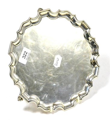 Lot 322 - A Georgian style silver salver by Stuart Dawson & Co., London 1909