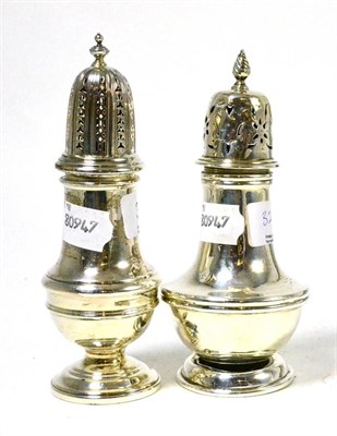 Lot 325 - Two Georgian style silver castors