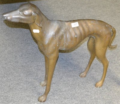 Lot 337 - A large brass figure of a greyhound