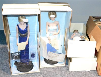 Lot 1017 - Three Franklin Mint Diana Princess of Wales porcelain dolls, boxed