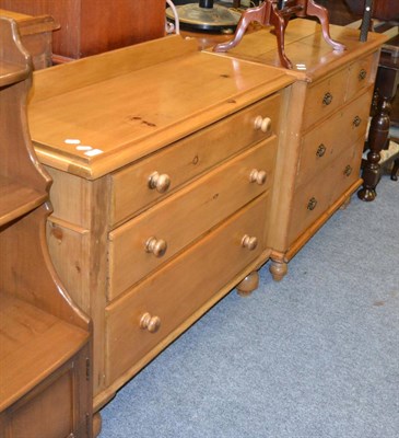 Lot 1073 - A pine chest of drawers with upstand and another pine chest of drawers