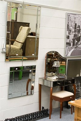 Lot 1092 - A Laura Ashley Arielle mirrored dressing table with matching frameless triptych mirror, two further