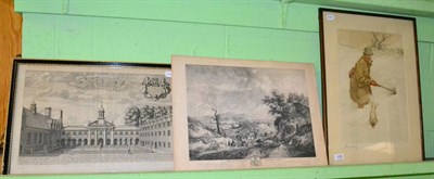 Lot 1185 - A signed Lawson wood print ";Cad Sport"; and two others engravings (3)