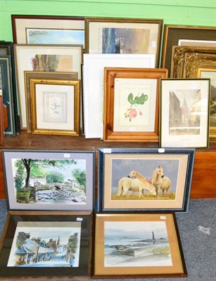 Lot 1191 - Aideen Kilbride, Connemara Ponies, modern oil on board, together with thirteen other framed...