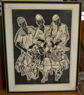 Lot 1196 - Marie Whitby, Woodblock print ";Goatherds"