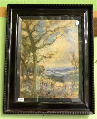 Lot 1198 - A watercolour depicting a woodland landscape scene, signed W Morley