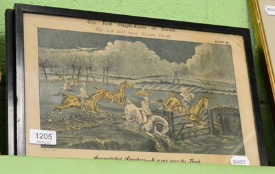 Lot 1205 - The first steeplechase on record, after H Alken, four prints (4)