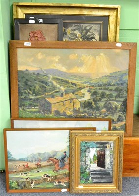 Lot 1224 - Walter J Roberts, Rural Landscape, oil on canvas, signed and dated 1942 together with three oils by