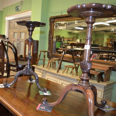 Lot 1264 - Two 19th century mahogany tripod tables (a.f.)