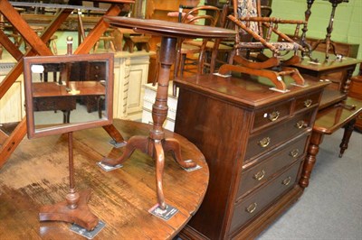 Lot 1267 - A 19th century mahogany mirrored table screen together with a tilt top tripod table of similar date