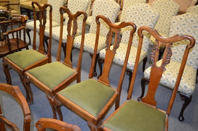 Lot 1296 - A set of four mahogany Queen Anne style dining chairs