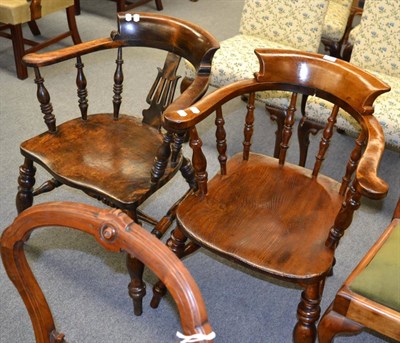 Lot 1297 - Two High Wycombe smokers/captains chairs