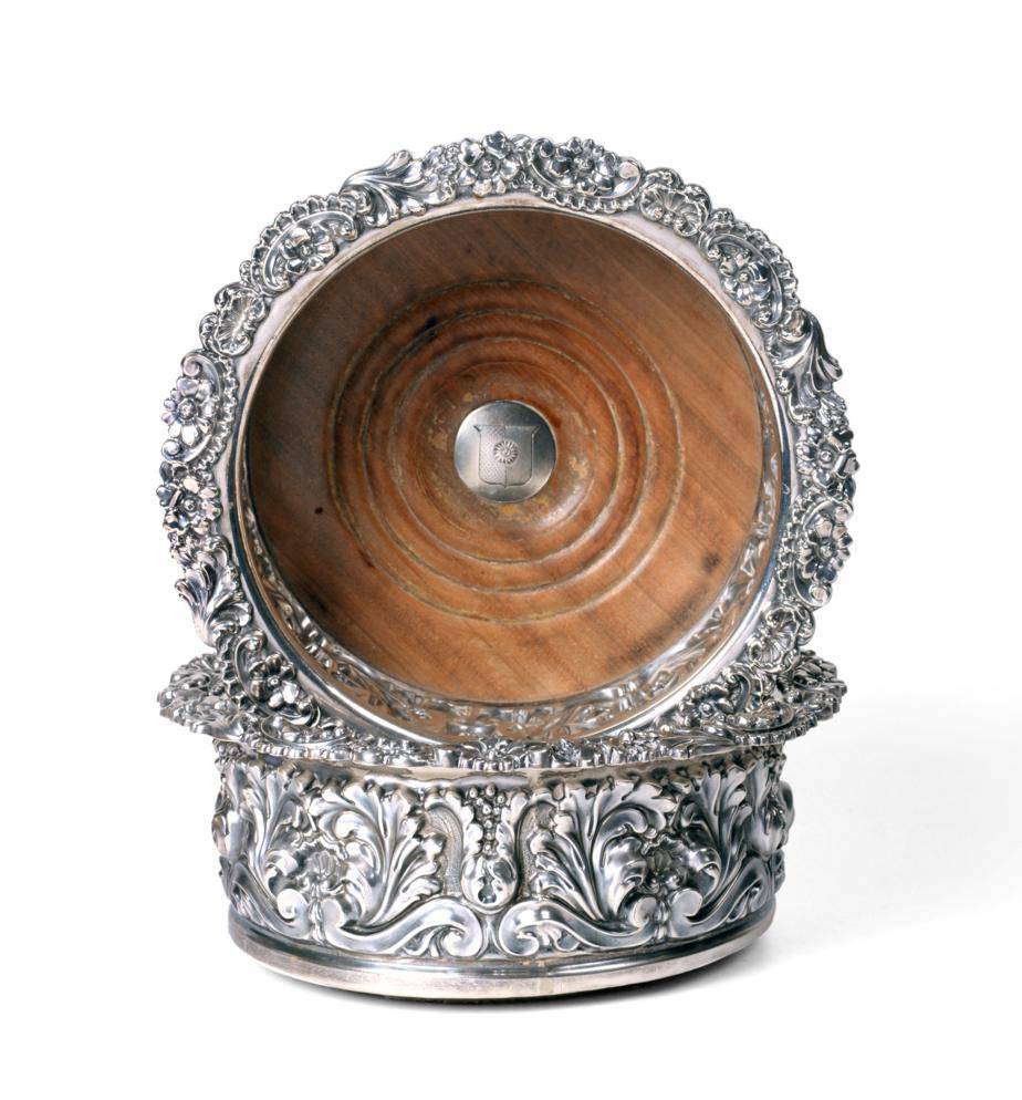 Lot 414 - A Pair of George IV Silver Wine Coasters, Thomas & John Settle, Sheffield 1820, the rim and...