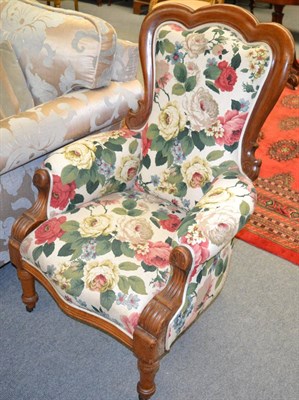 Lot 1307 - A Victorian mahogany upholstered armchair