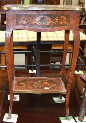 Lot 1318 - A late 19th century French kingwood and floral marquetry table with undertier, 46cm wide, 72cm high