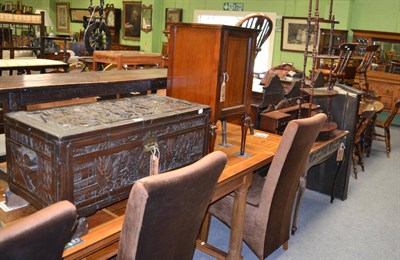 Lot 1332 - A modern whatnot, a dressing chest, a bedside commode and a Korean chest (4)