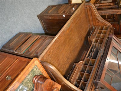 Lot 1337 - An oak roll top pedestal desk