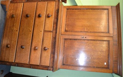 Lot 1354 - A 19th century oak linen press