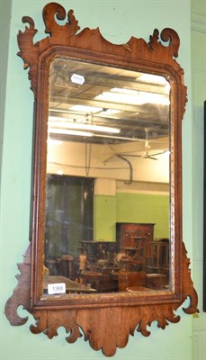 Lot 1368 - George III mahogany fret work mirror with gilt slip