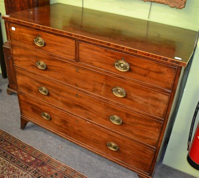 Lot 1369 - A 19th century mahogany four height chest of drawers