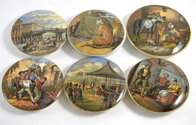 Lot 4 - A group of Six Pratt Ware pot lids, The Rivals, Country Quarters, High Life, Holborn Viaduct,...