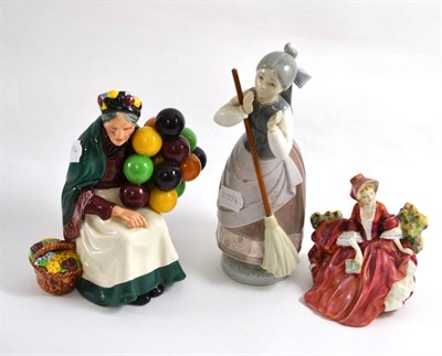 Lot 16 - Lladro figure and two Doulton figures