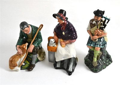 Lot 47 - Three Royal Doulton figures 'The Piper' HN2907, 'The Master, HN2325 and 'New Companions' HN2770