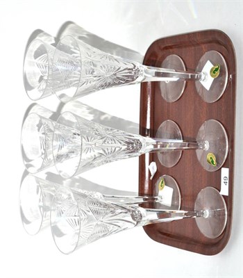 Lot 49 - Set of six Waterford crystal champagnes