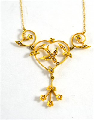 Lot 84 - A 14ct gold and seed pearl necklace