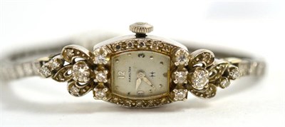 Lot 95 - A lady's diamond set wristwatch by Hamilton