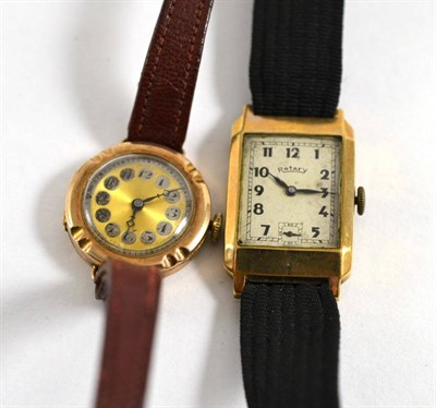 Lot 97 - A rotary gold cased watch and another gold cased watch