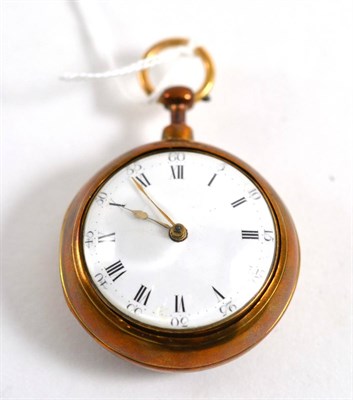 Lot 101 - A gilt metal verge pair cased pocket watch, movement signed Kenth Maclennan, London