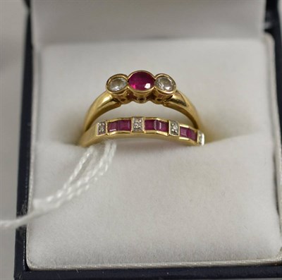 Lot 108 - Two 9ct gold and gem set rings