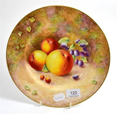 Lot 120 - A Royal Worcester fruit painted plate by Leaman
