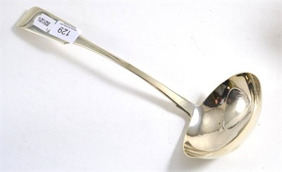 Lot 129 - An Irish silver soup ladle, Dublin 1824