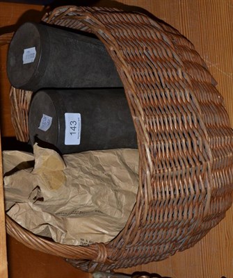 Lot 143 - A basket containing a quantity of 19th century and later pennies (mostly worn) and a small group of