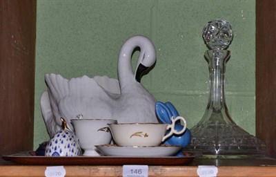 Lot 146 - Miscellaneous ceramics and glass, including a Royal Crown Derby Imari rabbit, an enamelled...
